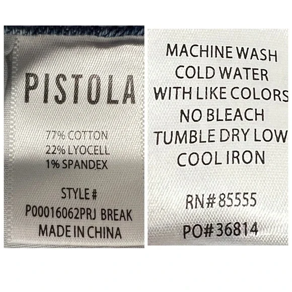 Pistola Lana High-Rise Ultra Wide Leg Jean Plus Sz 33" Petite Break Light Wash - Picture 12 of 14